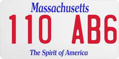 MA license plate 110AB6