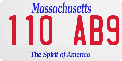 MA license plate 110AB9