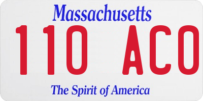 MA license plate 110AC0