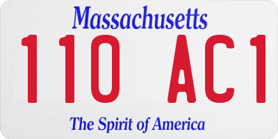 MA license plate 110AC1