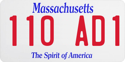 MA license plate 110AD1