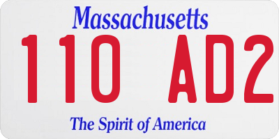 MA license plate 110AD2