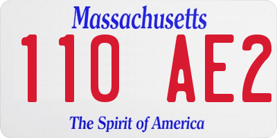 MA license plate 110AE2