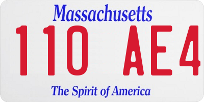 MA license plate 110AE4