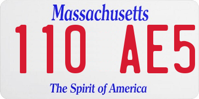MA license plate 110AE5