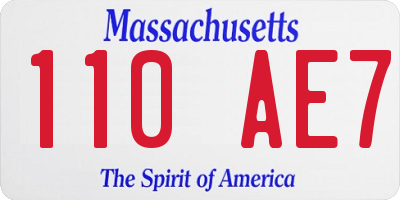 MA license plate 110AE7