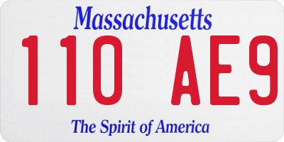 MA license plate 110AE9