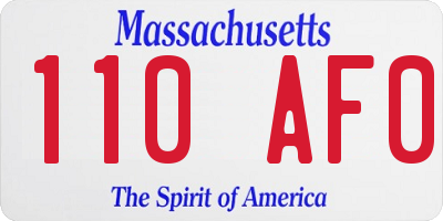 MA license plate 110AF0