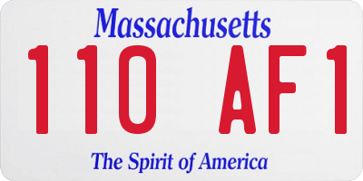 MA license plate 110AF1