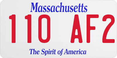 MA license plate 110AF2