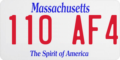 MA license plate 110AF4