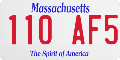 MA license plate 110AF5