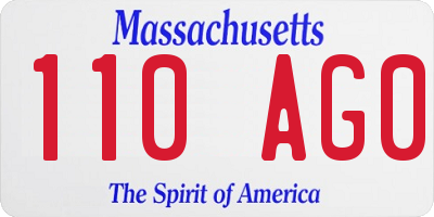 MA license plate 110AG0