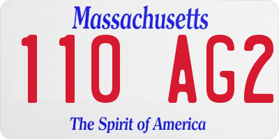 MA license plate 110AG2