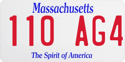 MA license plate 110AG4