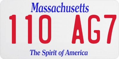 MA license plate 110AG7