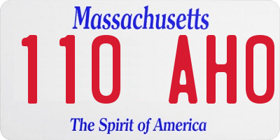 MA license plate 110AH0