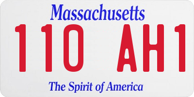 MA license plate 110AH1