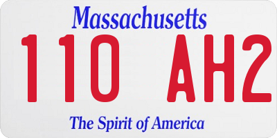 MA license plate 110AH2