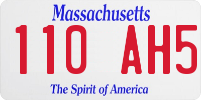MA license plate 110AH5