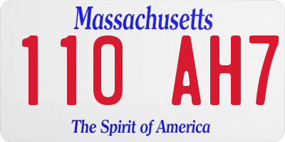 MA license plate 110AH7