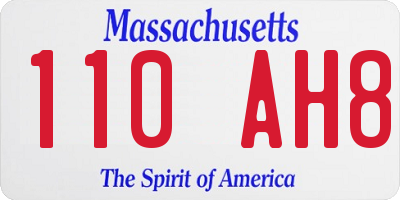 MA license plate 110AH8