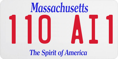 MA license plate 110AI1