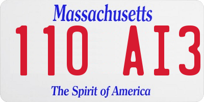 MA license plate 110AI3