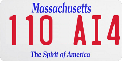 MA license plate 110AI4