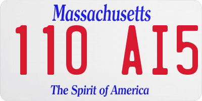 MA license plate 110AI5