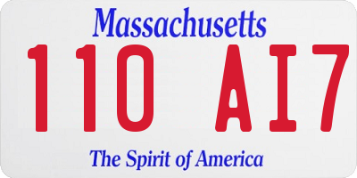 MA license plate 110AI7