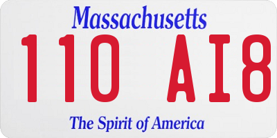 MA license plate 110AI8