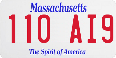 MA license plate 110AI9