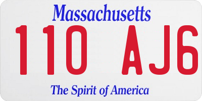 MA license plate 110AJ6