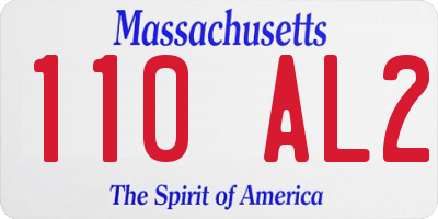 MA license plate 110AL2