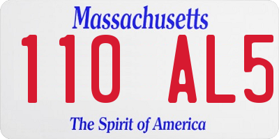 MA license plate 110AL5