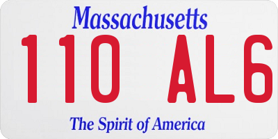 MA license plate 110AL6