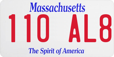 MA license plate 110AL8