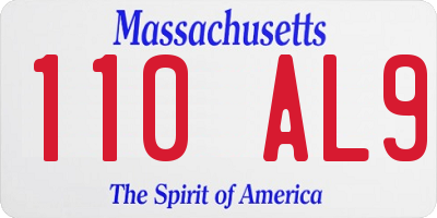 MA license plate 110AL9