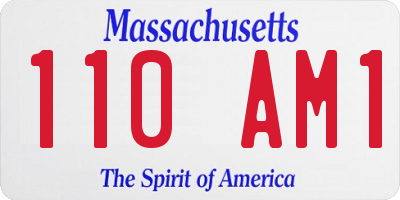 MA license plate 110AM1