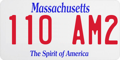 MA license plate 110AM2