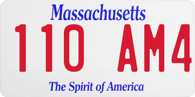 MA license plate 110AM4