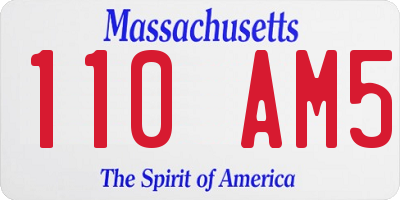 MA license plate 110AM5