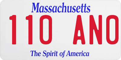 MA license plate 110AN0