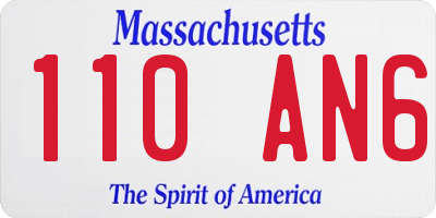 MA license plate 110AN6