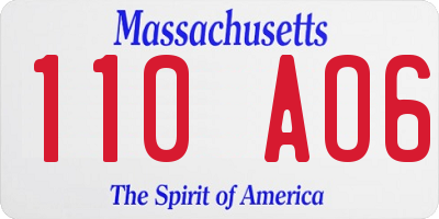 MA license plate 110AO6
