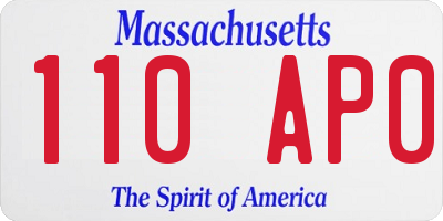 MA license plate 110AP0
