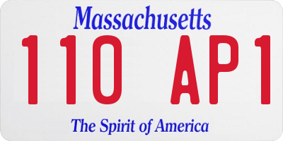 MA license plate 110AP1