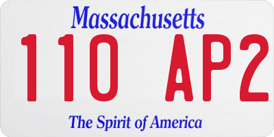 MA license plate 110AP2