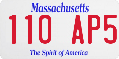 MA license plate 110AP5
